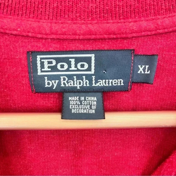 Polo Ralph Lauren Half-Zip Long Sleeve Red Knit Pullover XL - Picture 3 of 6